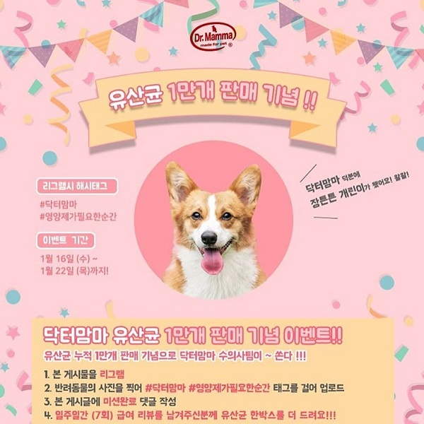 닥터맘마 유산균 1만개 판매기념 이벤트 타이틀이미지